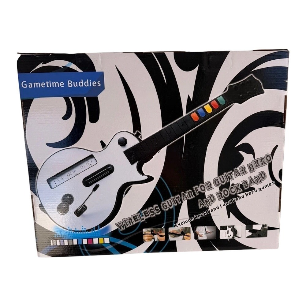Gametime Buddies Wireless Guitar for Nintendo Wii Games Guitar Hero & Rock Band - Picture 10 of 11